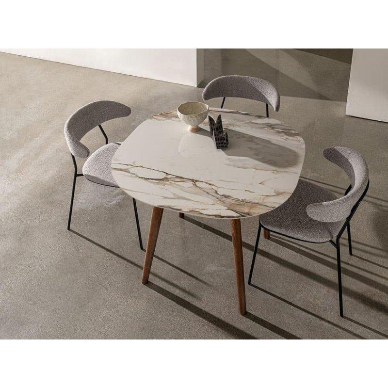 Seramik Masa Mermer Desenli Metal Ayaklı 120 cm - 89725