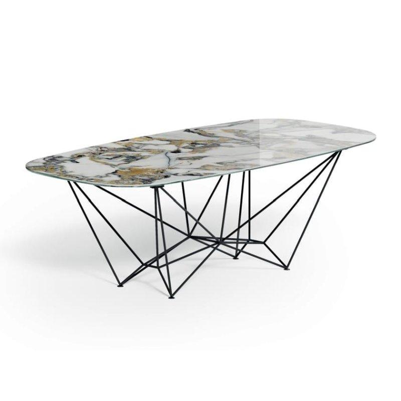 Seramik Masa Oval 160x90 cm Metal Ayaklı - 89461