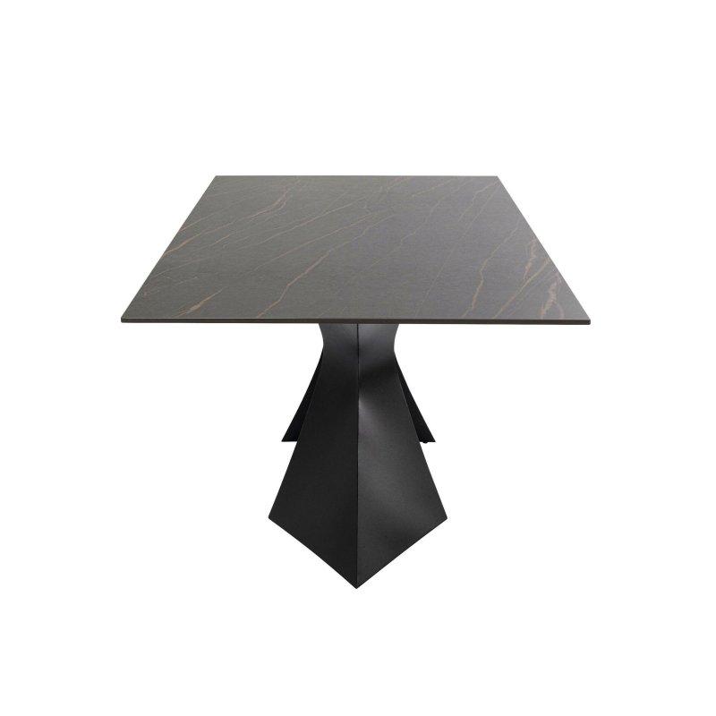 Seramik Masa Siyah Curved Çelik Ayaklı 75x200x100 cm - 89149
