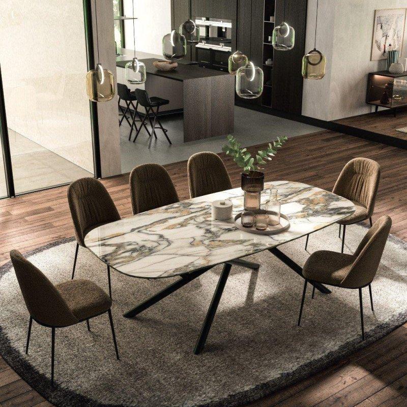 Seramik Masa Siyah Metal Ayaklı 180x100 cm - 89593