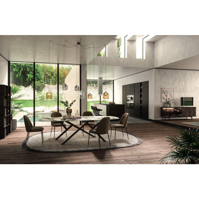 Seramik Masa Siyah Metal Ayaklı 180x100 cm - 89593