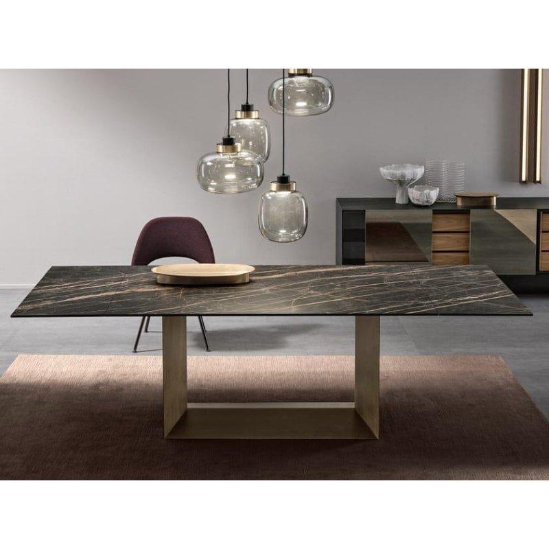 Seramik Masa Siyah Metal Ayaklı Açılır 160-250 cm - 89455