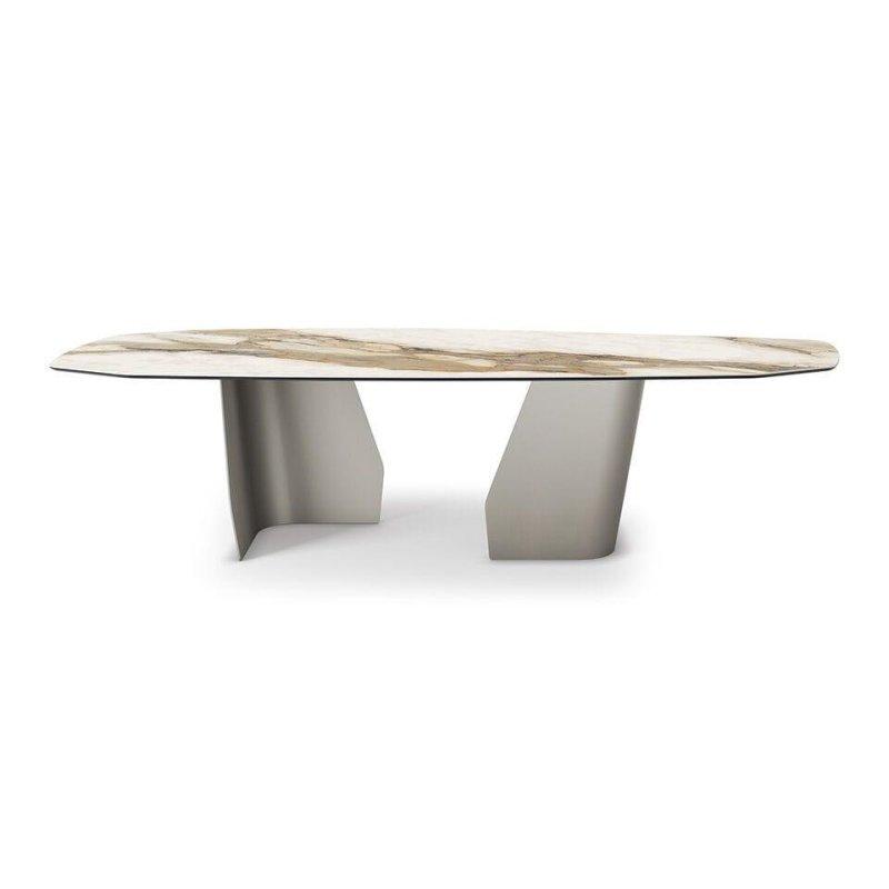 Seramik Masa Titanium veya Bronze Çelik Tabanlı 240x120 cm - 89620