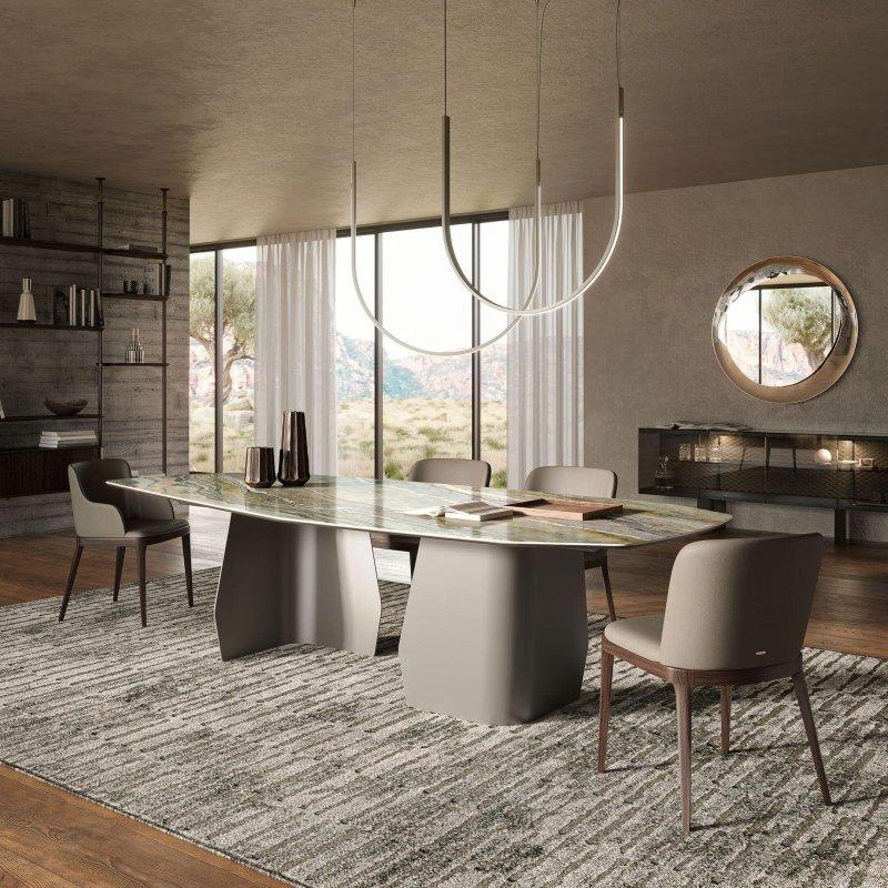Seramik Masa Titanium veya Bronze Çelik Tabanlı 240x120 cm - 89620