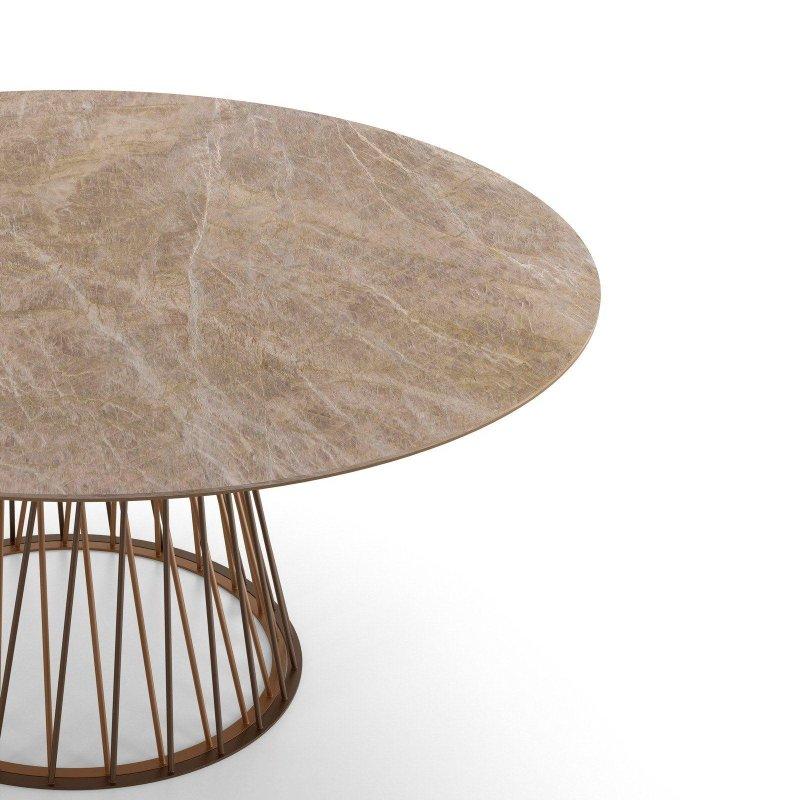 Seramik Masa Yuvarlak 140 cm Endüstriyel Metal Çerçeveli - 89239
