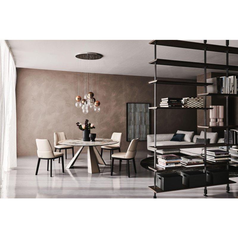 Seramik Masa Yuvarlak 140 cm Siyah Tabanlı - 89167