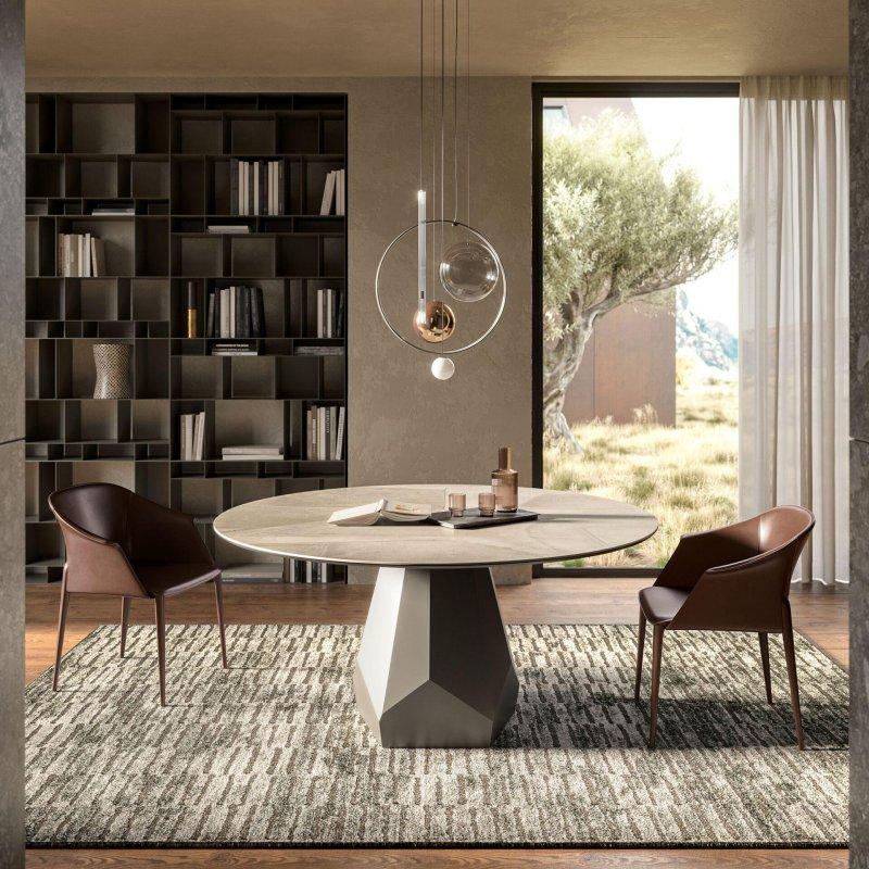 Seramik Masa Yuvarlak Titanyum Ayaklı 120 cm - 89434
