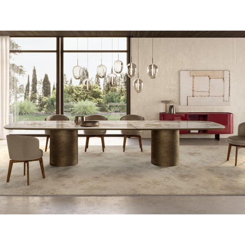 Silindir Formlu Geniş Seramik Masa 340-460 cm - 89011
