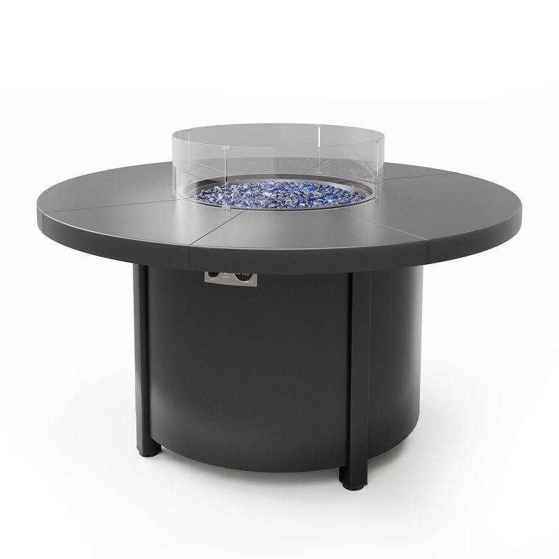 Siyah 122 cm Yuvarlak Şömineli Orta Sehpa - 105718