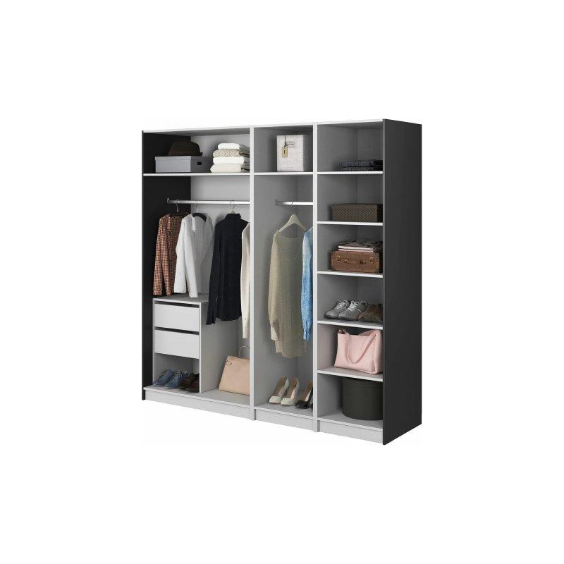 Siyah 4 Kapılı Gardrop 200x200 cm Moonir - 90370