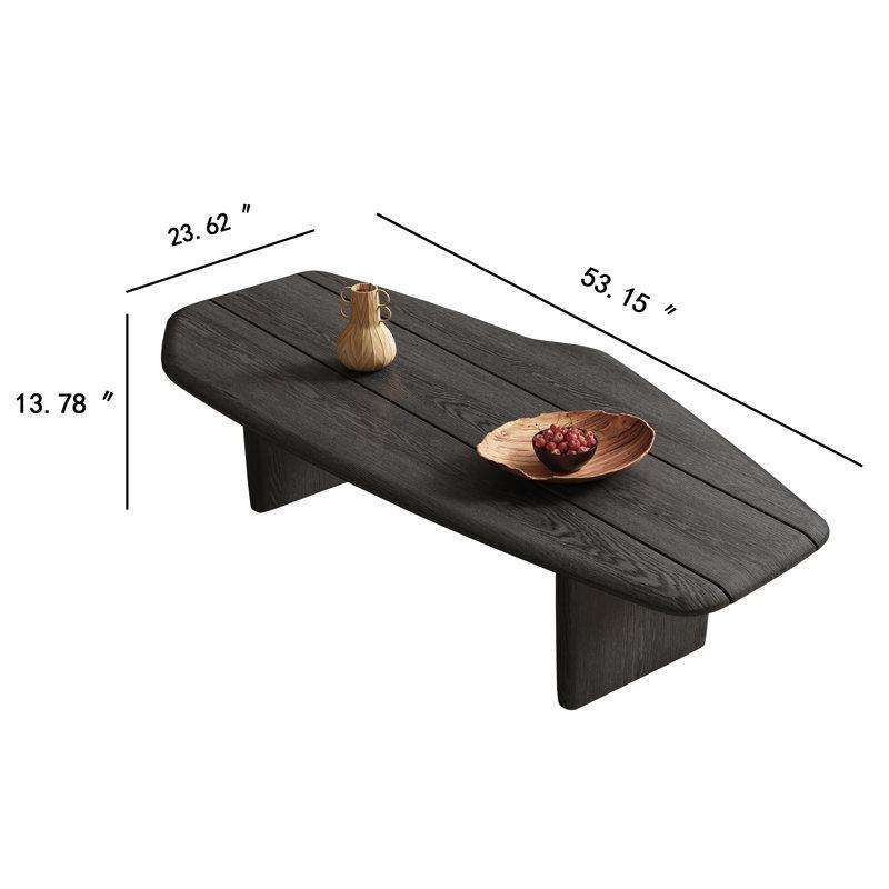 Siyah Ahşap Büyük Orta Sehpa 135 cm Modern Minimalist Tasarım - 104089