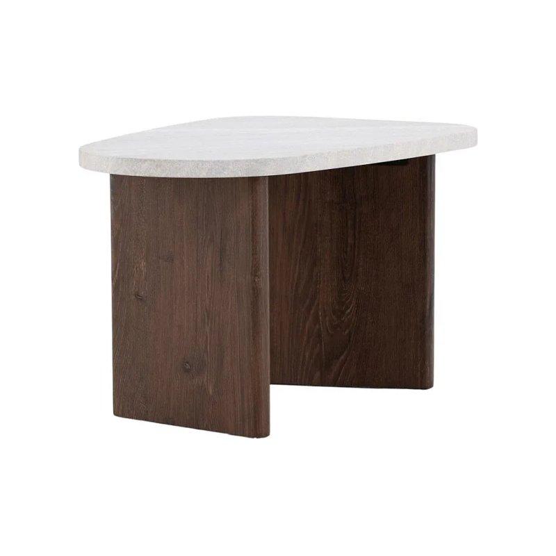 Siyah Ahşap Organik Form Tasarım Yan Sehpa-70x40x45 cm - 110303