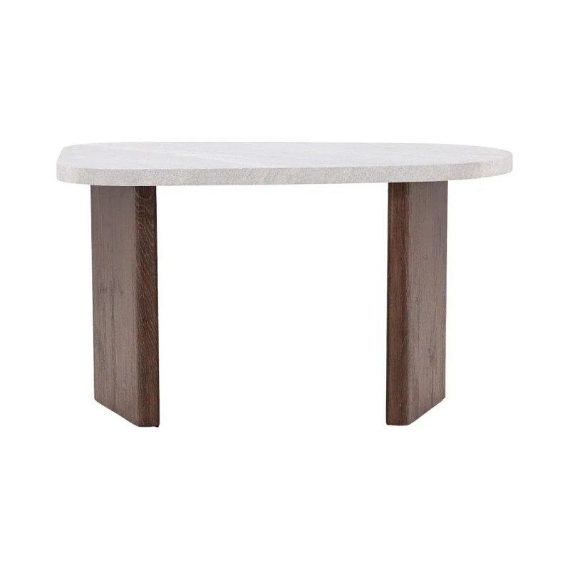 Siyah Ahşap Organik Form Tasarım Yan Sehpa-70x40x45 cm - 110303