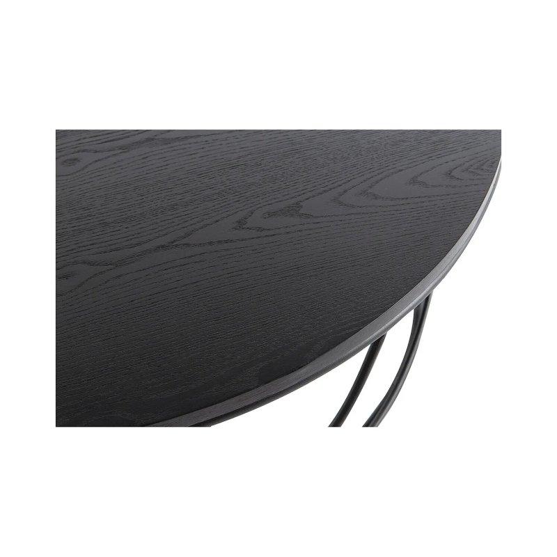 Siyah Ahşap ve Metal Yuvarlak Orta Sehpa 80 cm - 102237