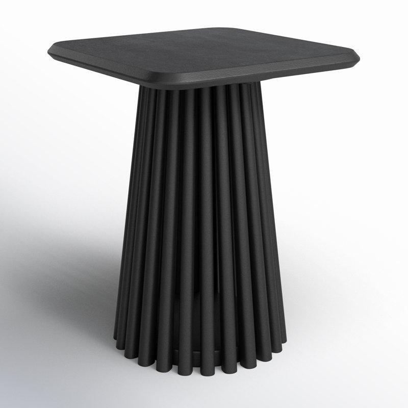 Siyah Akasya Masif Ahşap Mantar Zigon Sehpa 48x41x41 cm - 108385