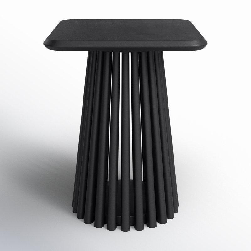 Siyah Akasya Masif Ahşap Mantar Zigon Sehpa 48x41x41 cm - 108385