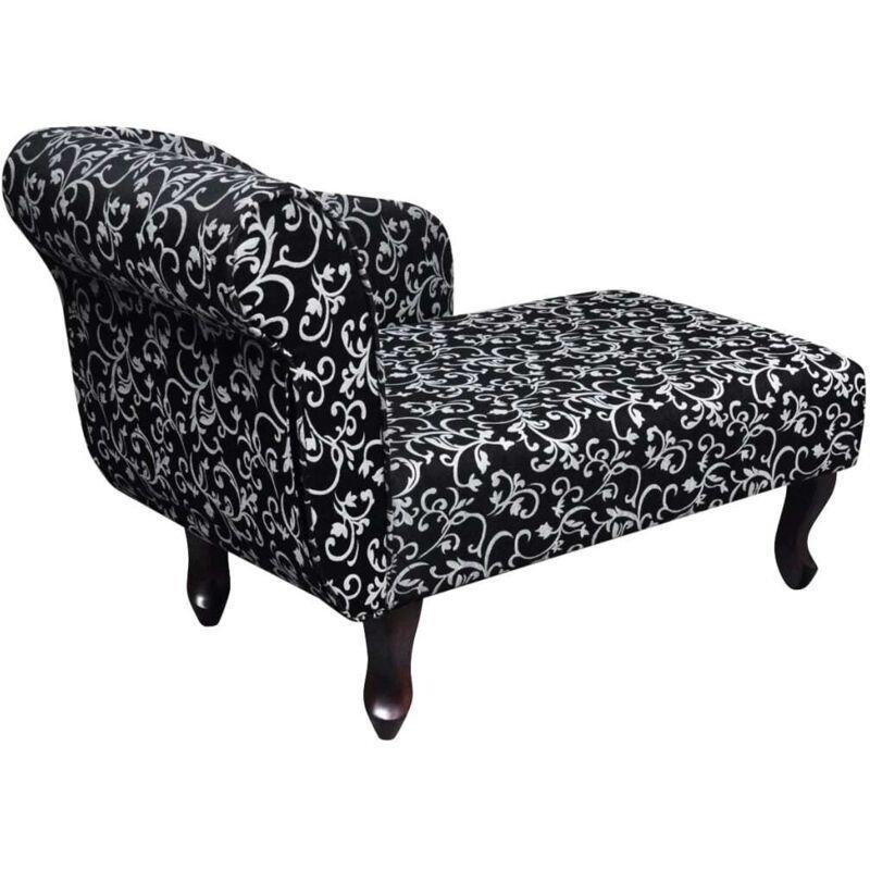 Siyah Beyaz Desenli Kumaş Dinlenme Koltuğu 104 x 51 x 69,5 cm - 109316