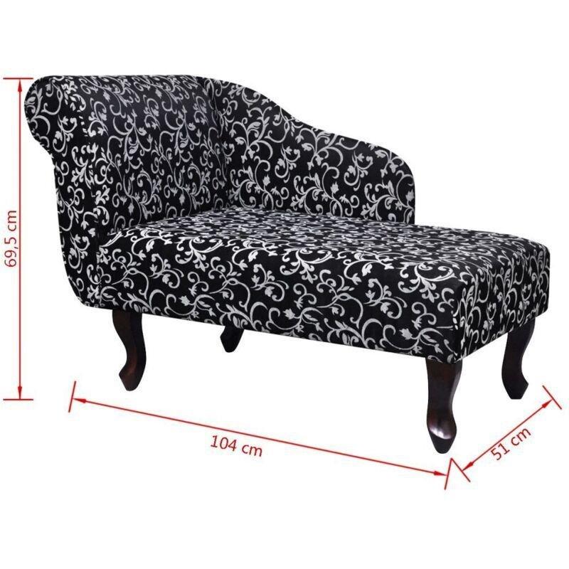 Siyah Beyaz Desenli Kumaş Dinlenme Koltuğu 104 x 51 x 69,5 cm - 109316