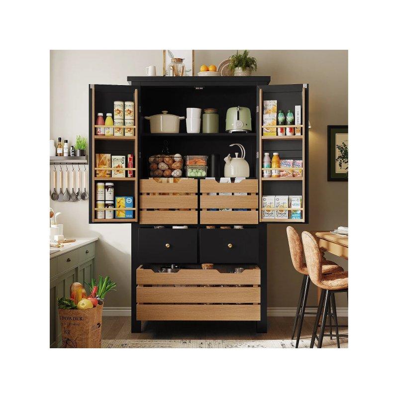 Siyah Beyaz MDF Çok Amaçlı Dolap 80x40x140 cm - 92344