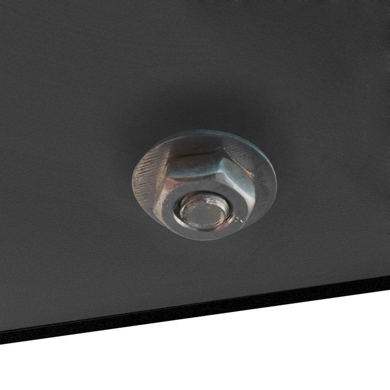 Siyah Cam Orta Sehpa 100x60 cm Metal Ayaklı 2 Katlı - 105505