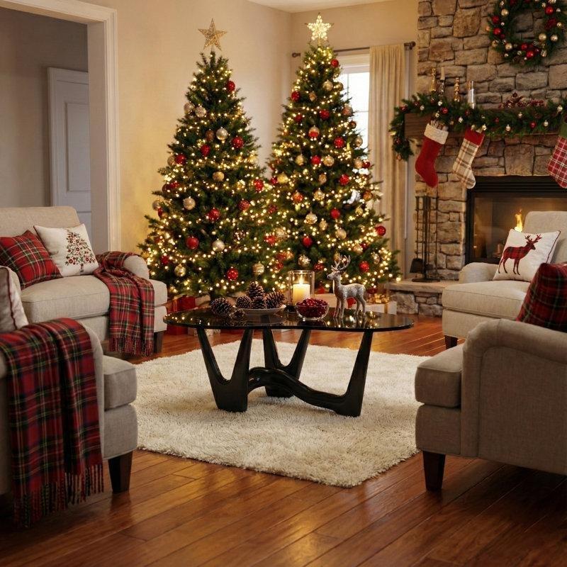 Siyah Cam Orta Sehpa 110x90x43 cm Kırılmaya Dayanıklı Temperli Camlı - 105592