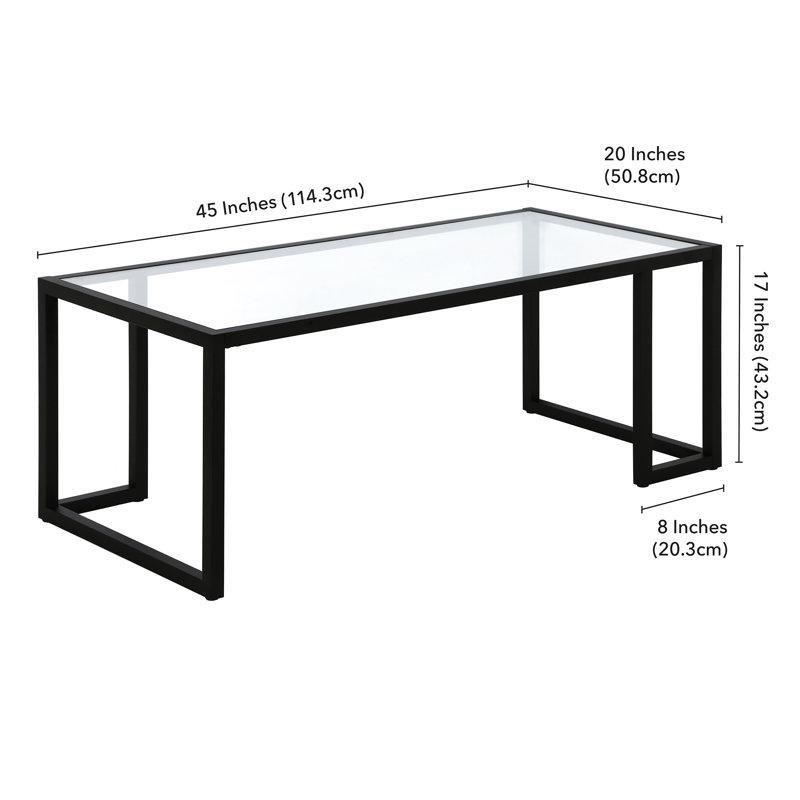 Siyah Cam Orta Sehpa 114 x 51 x 43 cm - 105544