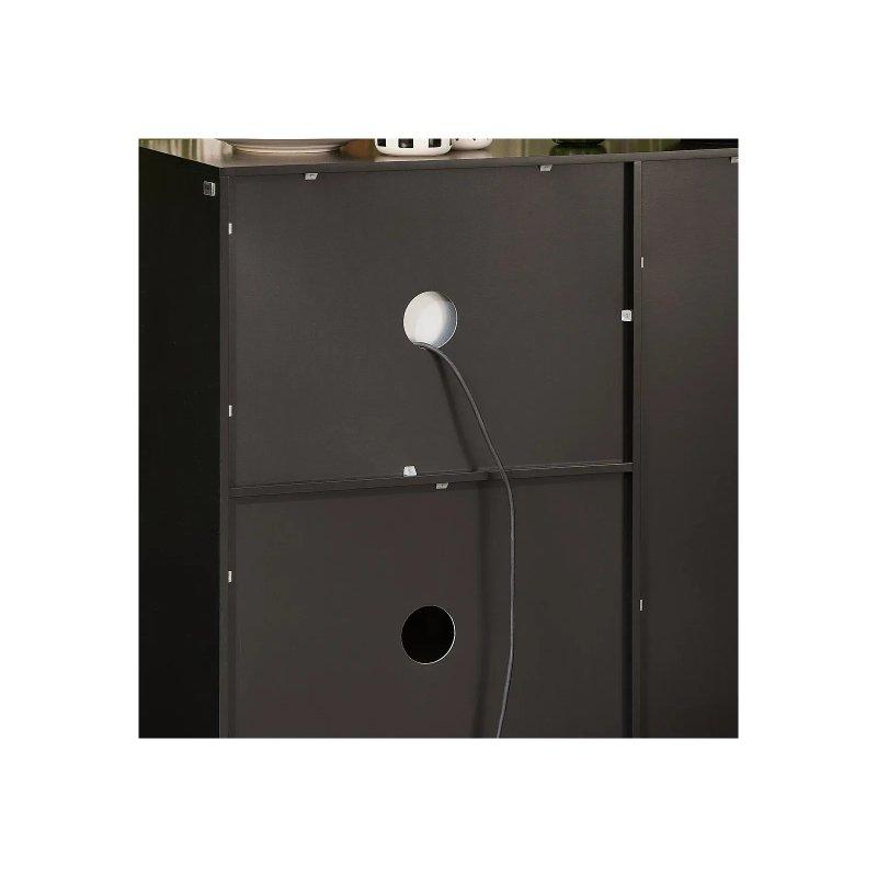 Siyah Camlı Çok Amaçlı Dolap 89x40x89 cm - 92317
