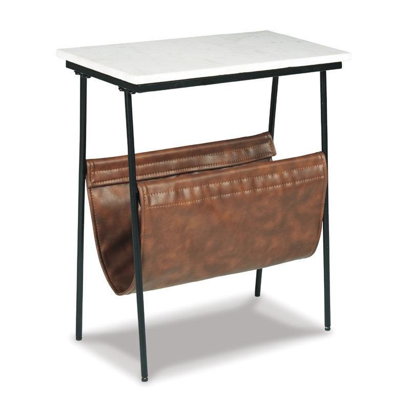 Siyah Çelik Gazetelikli Gazetelik Yan Sehpa-59x28x49 cm - 112953