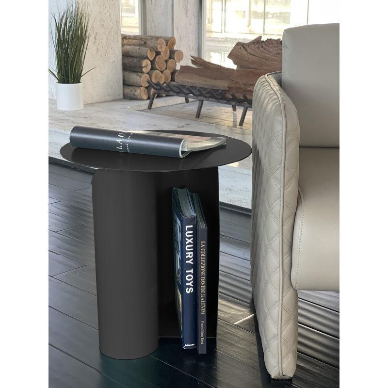 Siyah Çelik Raflı Gazetelik Yan Sehpa-47x46x46 cm - 112995