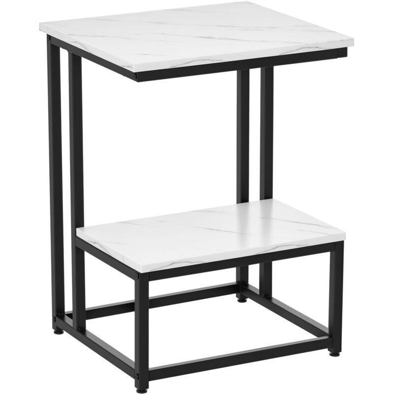 Siyah Çelik Raflı Gold Yan Sehpa-45x40x62 cm - 111602