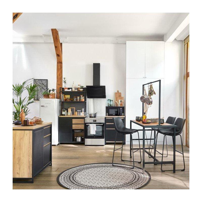 Siyah Ceviz Endüstriyel Kahve Köşesi 80x180x40 cm - 100179