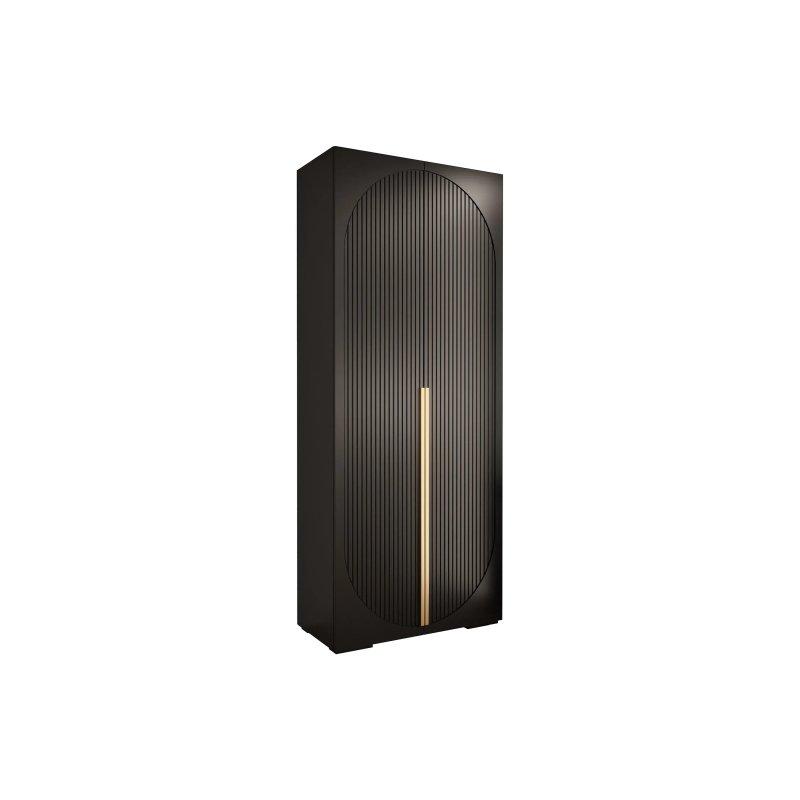 Siyah Çift Kapılı Gardrop Endüstriyel Ahşap 100x237 cm - 90259