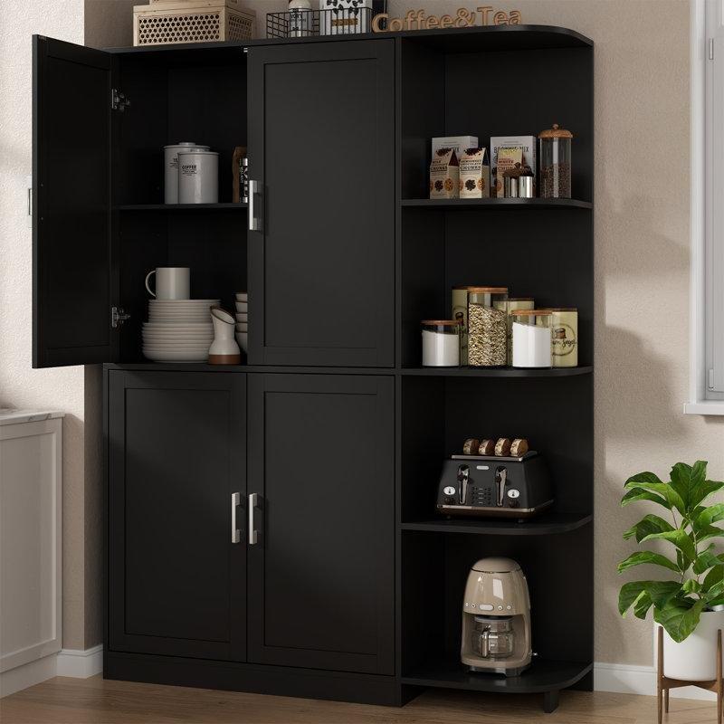 Siyah Çok Amaçlı Dolap 162x106x34 cm - 92827