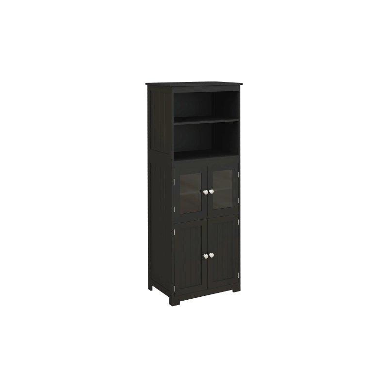 Siyah Çok Amaçlı Dolap 60x30x162 cm MDF - 92539
