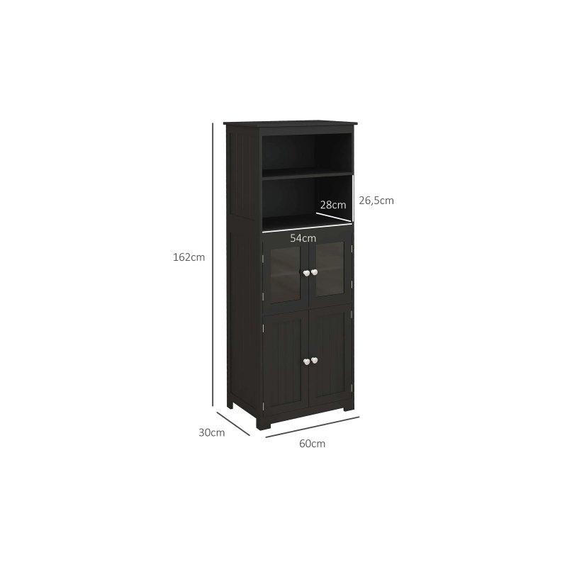 Siyah Çok Amaçlı Dolap 60x30x162 cm MDF - 92539