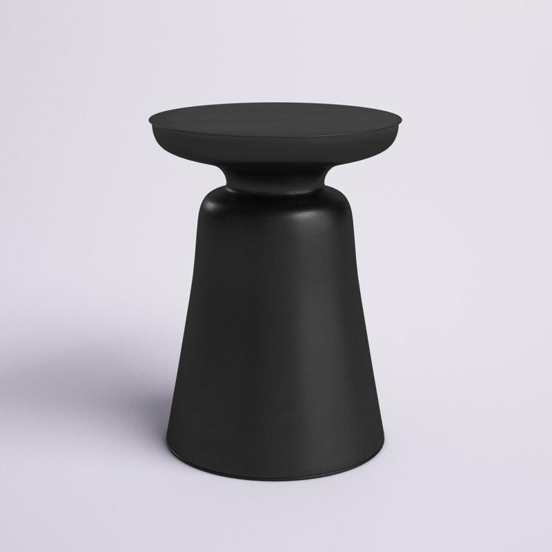 Siyah Demir Çan Tabanlı Ferforje Yan Sehpa-39x39x49 cm - 112857