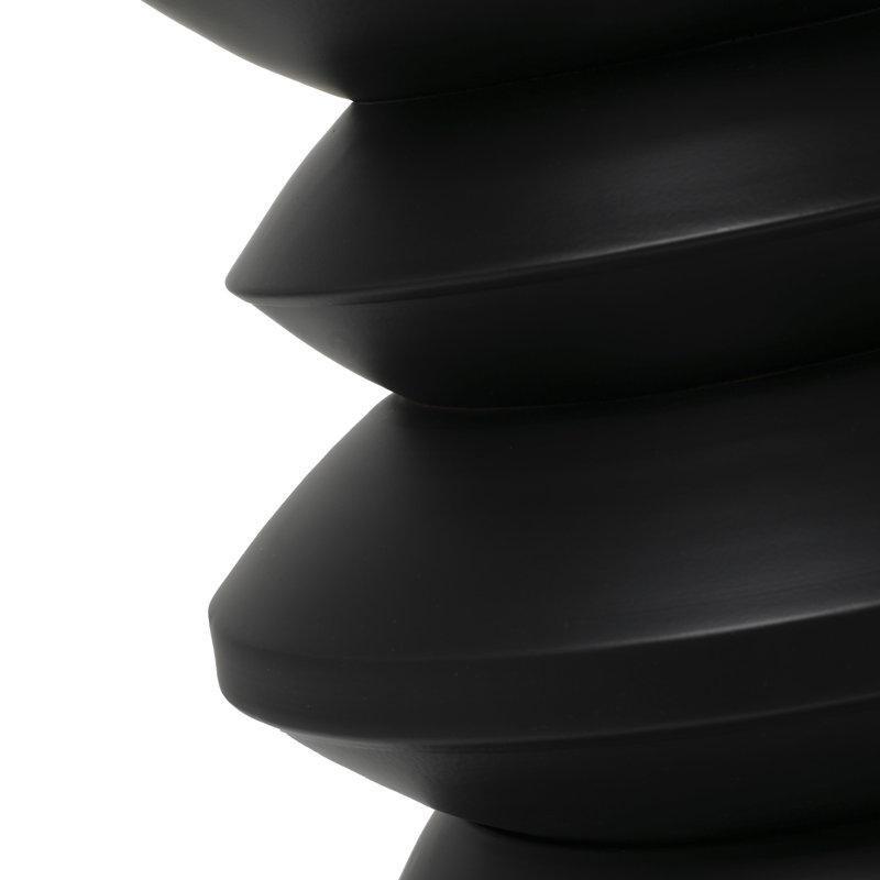 Siyah Demir Mat Yivli Ferforje Yan Sehpa-35x35x46 cm - 112842