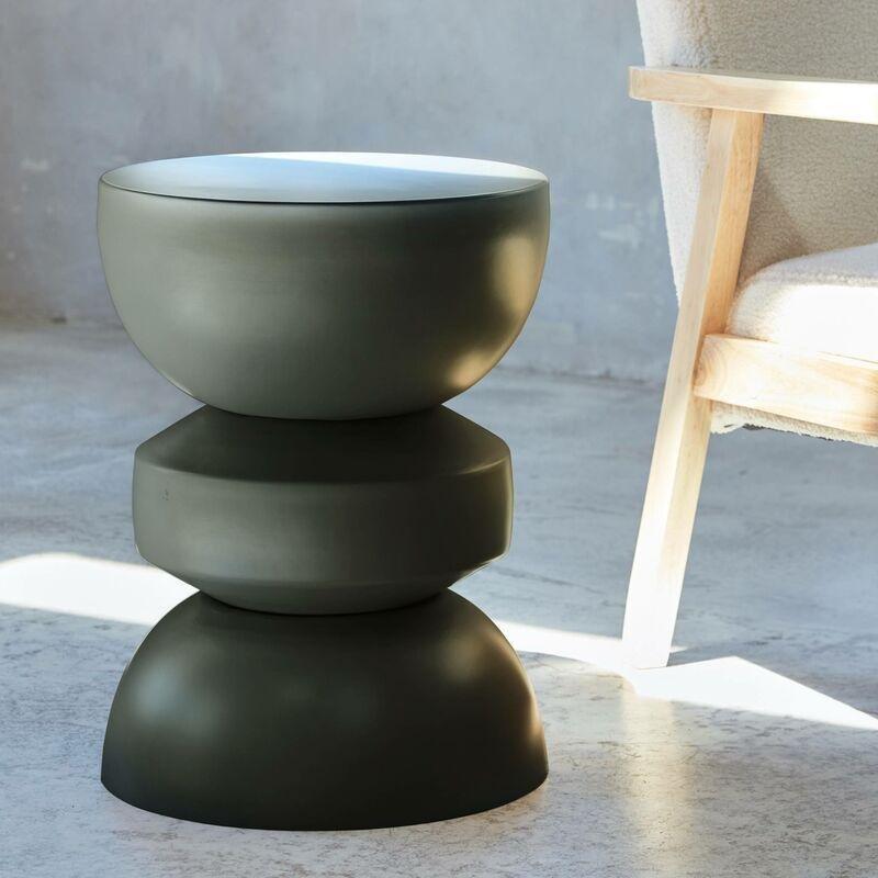 Siyah Demir Minimalist Gold Yan Sehpa-32x32x45 cm - 111881