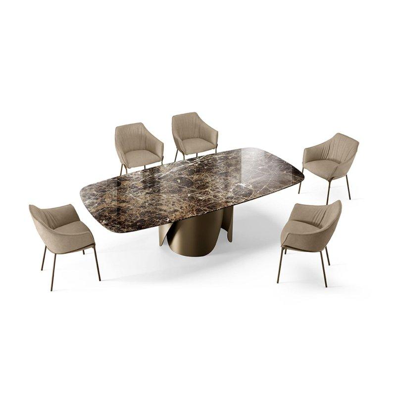 Siyah Dikdörtgen Mermer Masa 200x106 cm - 91567
