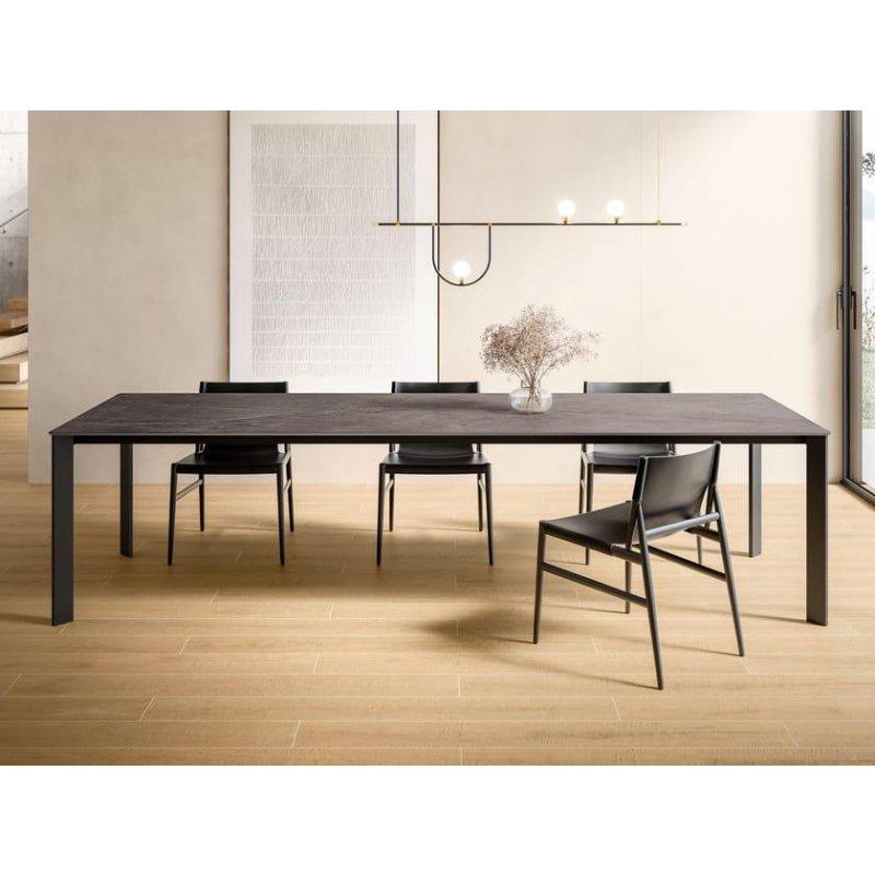 Siyah Dikdörtgen Porselen Yemek Masası 75 cm - 90031