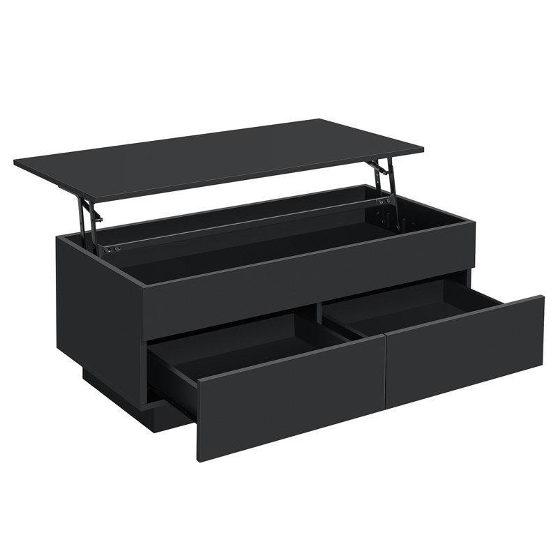 Siyah Endüstriyel Ahşap Açılır Akıllı Sehpa 102x52x55 cm - 101271