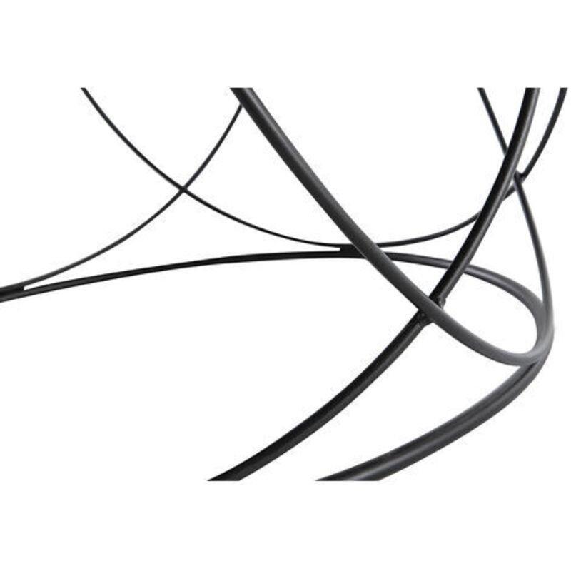 Siyah Endüstriyel Ahşap Metal Yuvarlak Orta Sehpa 80 cm - 102790