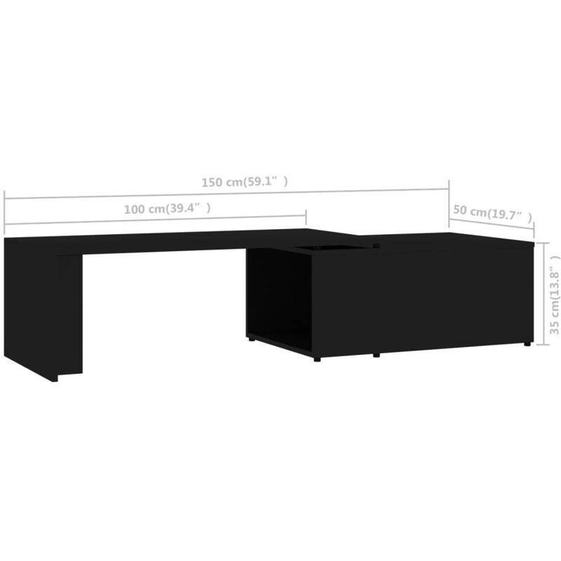 Siyah Endüstriyel Ahşap Orta Sehpa 150x50x35 cm - 103251