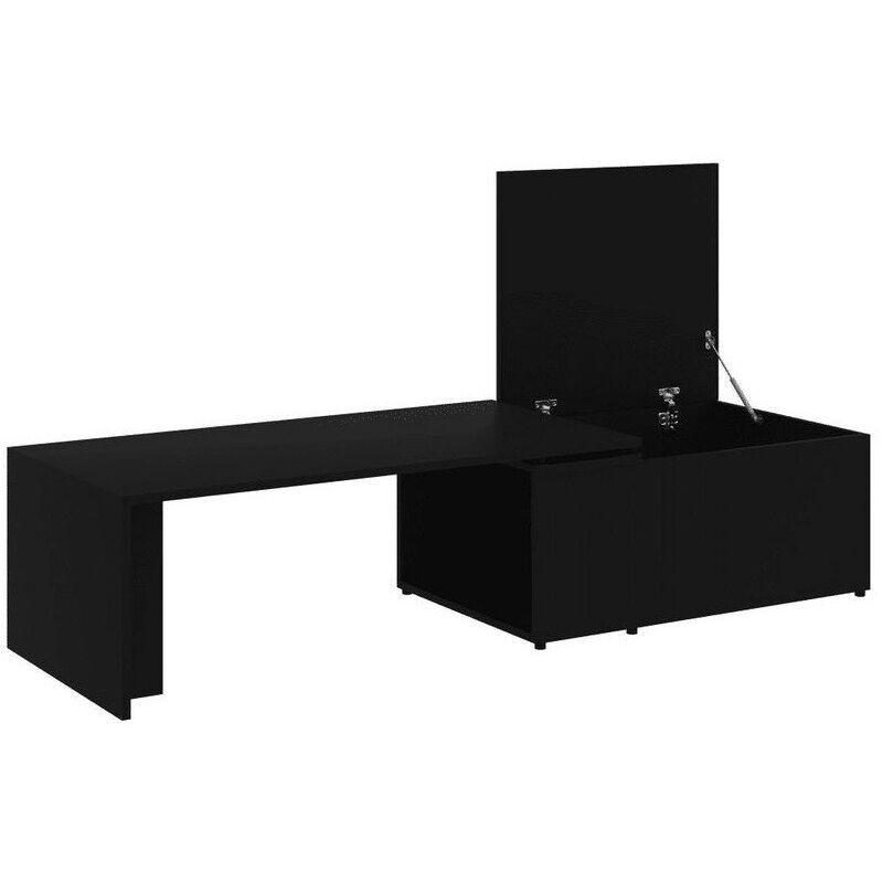 Siyah Endüstriyel Ahşap Orta Sehpa 150x50x35 cm - 103251
