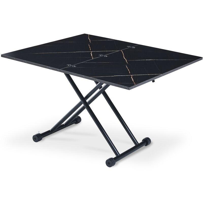 Siyah Endüstriyel Ahşap Yemek Masası Olan Sehpa 100x114 cm - 101798