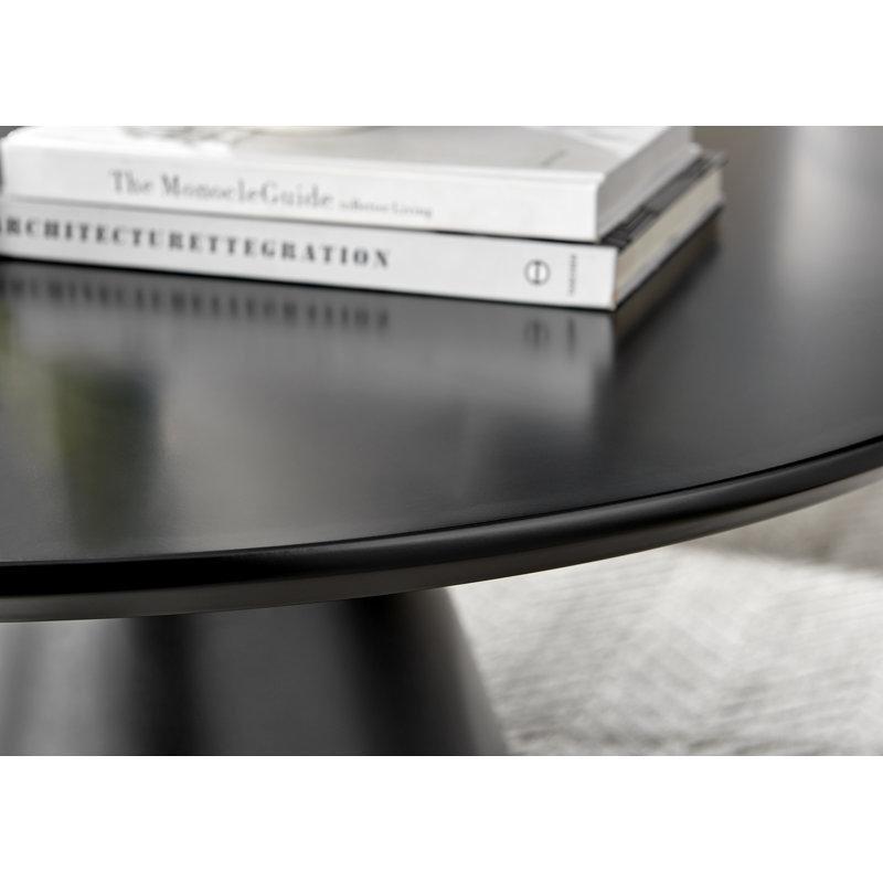 Siyah Endüstriyel Ahşap Yuvarlak Orta Sehpa 90 Cm - 104332