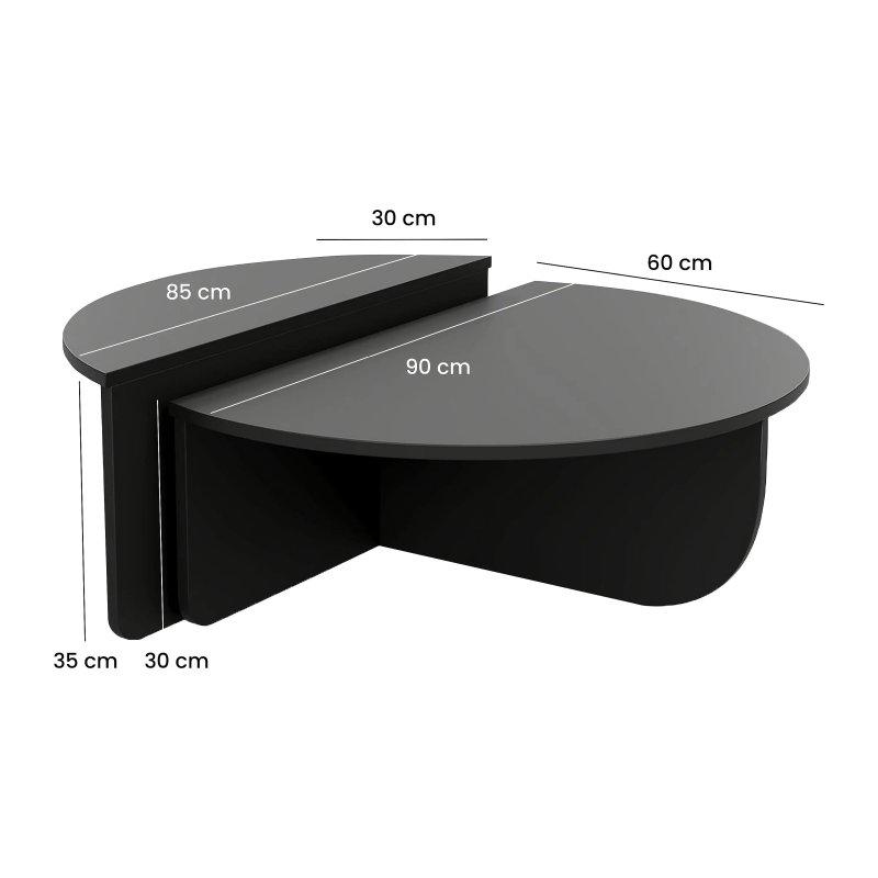 Siyah İkili Orta Sehpa 90x60 cm - 102504