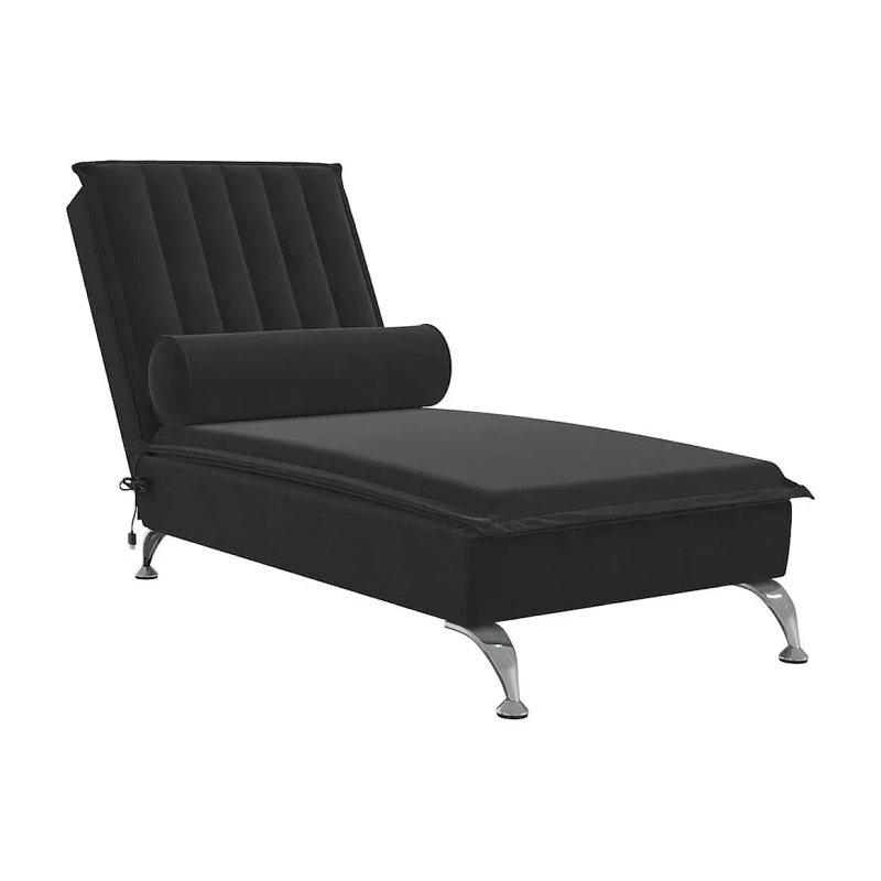 Siyah Kadife Masaj Titreşimli Dinlenme Koltuğu-137x56x75 cm - 109820