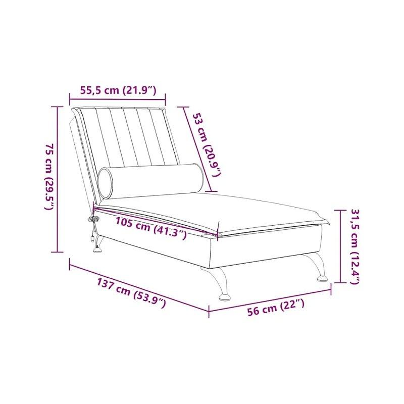 Siyah Kadife Masaj Titreşimli Dinlenme Koltuğu-137x56x75 cm - 109820