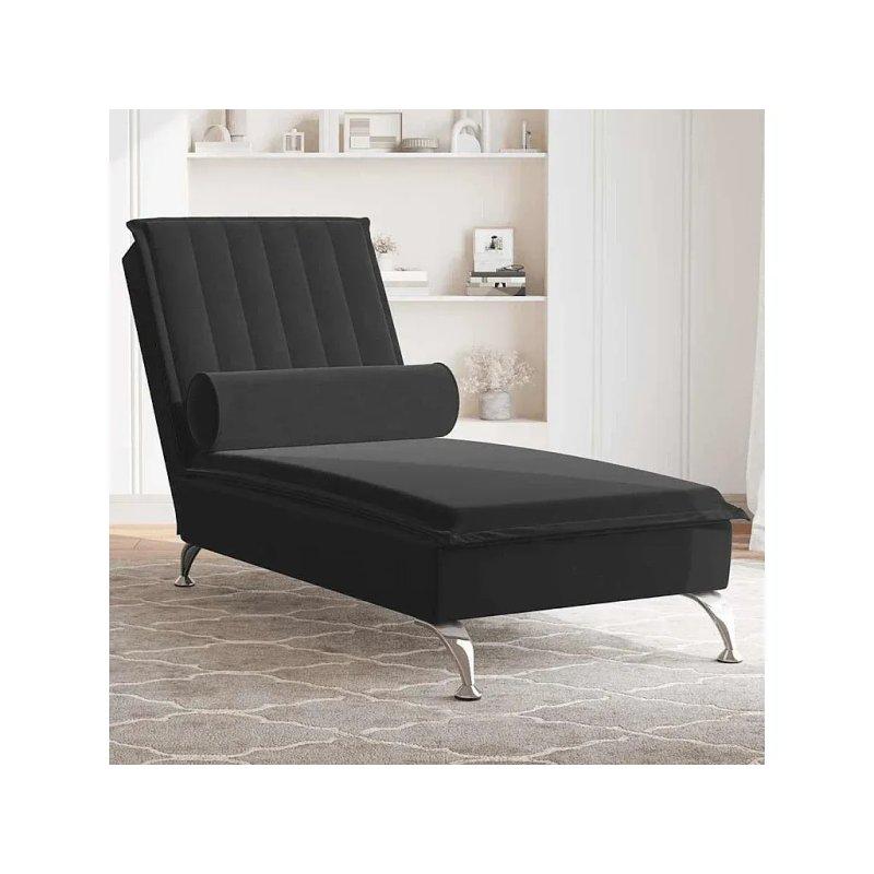 Siyah Kadife Masaj Titreşimli Dinlenme Koltuğu-137x56x75 cm - 109820